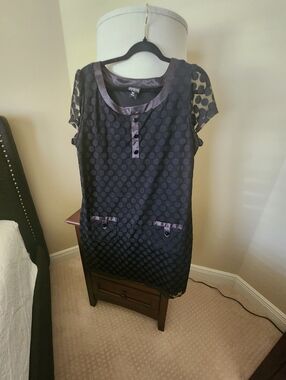 Enfocus Studio Black Satin-Trim Dress